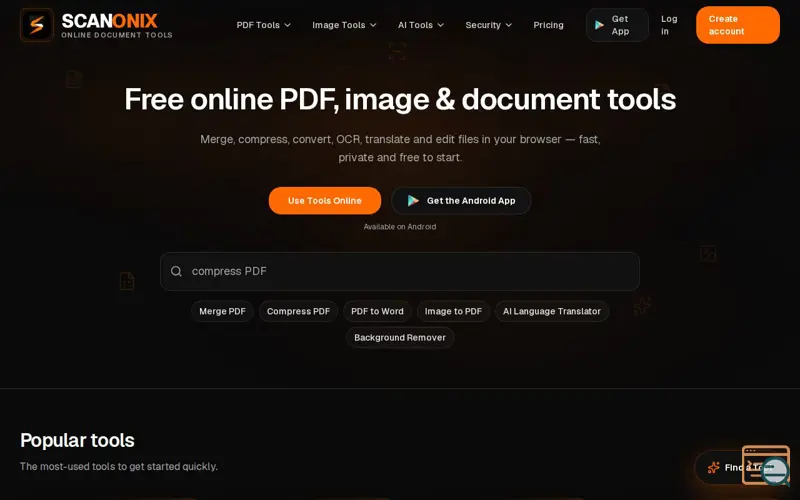 Screenshot of Scanonix