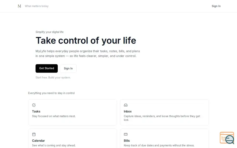 Screenshot of MyLyfe Hub