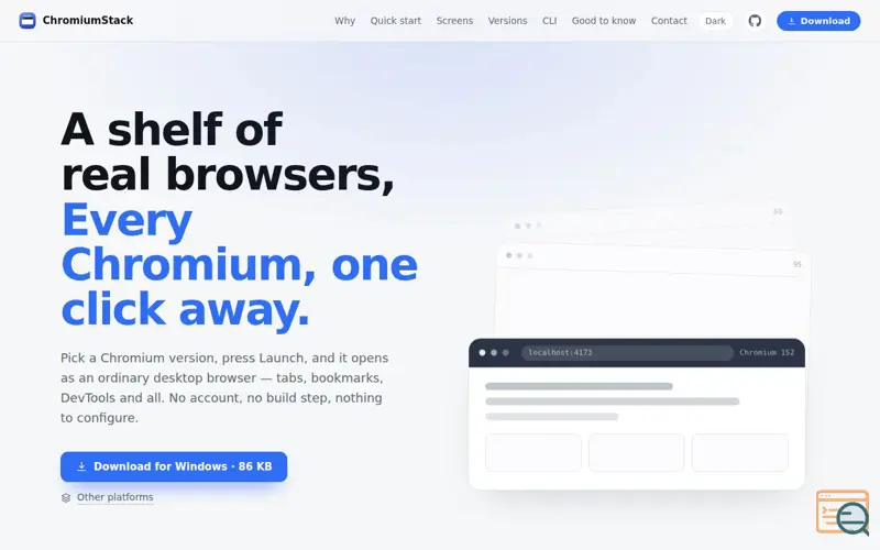 Screenshot of ChromiumStack