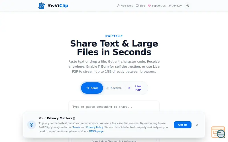 Screenshot of SwiftClip