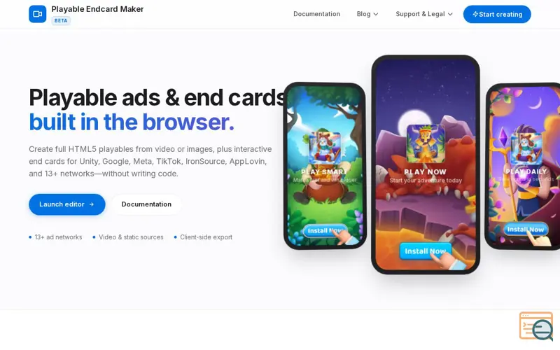 Screenshot of Playable End Card Maker