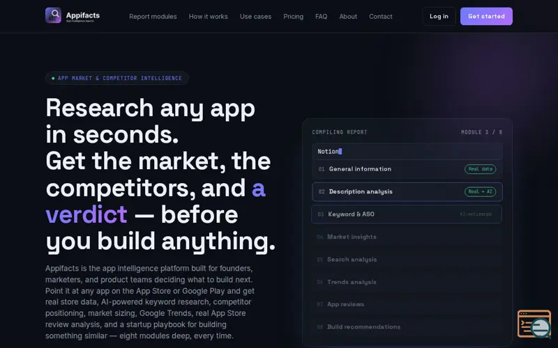 Screenshot of Appifacts
