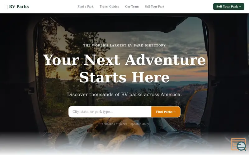 Screenshot of rv-parks.org