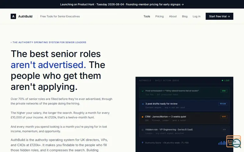 Screenshot of AuthBuild – Career Authority OS
