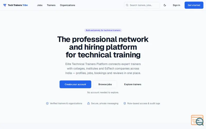 Screenshot of Tech Trainers Tribe — Hire & Connect with Technical Trainers