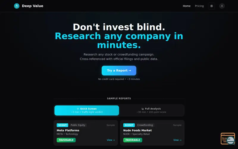 Screenshot of Deep Value