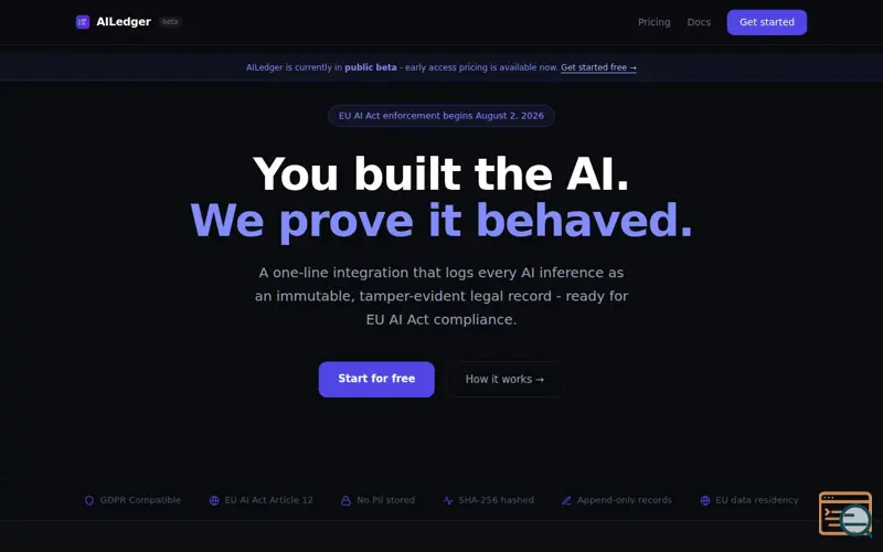 Screenshot of ailedger