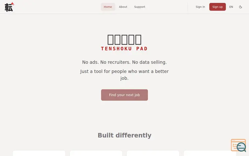 Screenshot of Tenshoku Pad