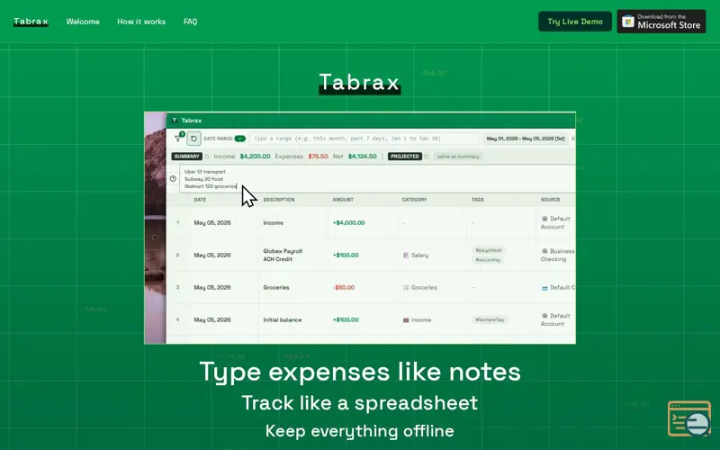 Screenshot of Tabrax