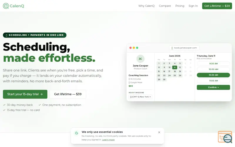Screenshot of CalenQ.ai