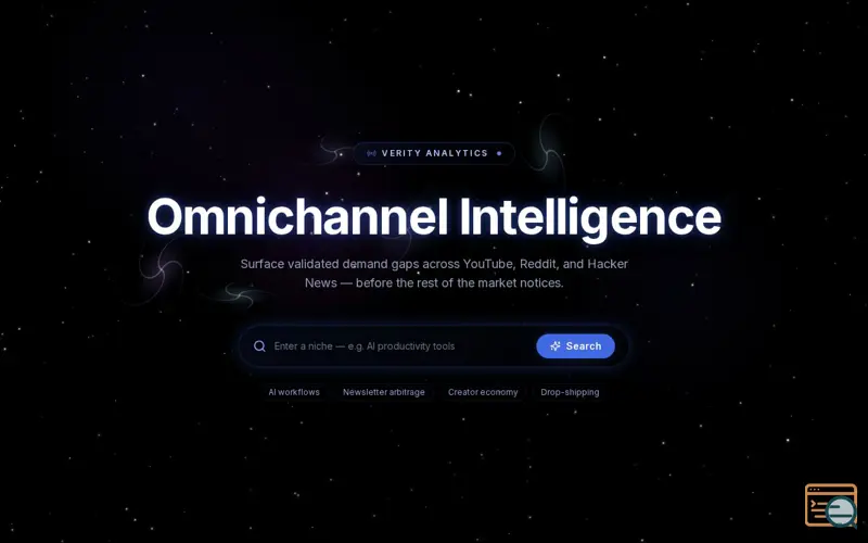 Screenshot of Verity Analytics — Omnichannel Research