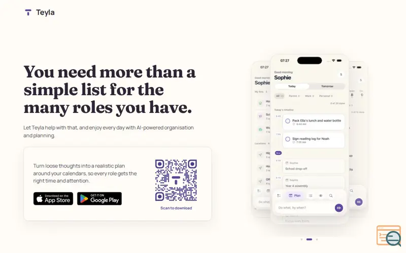 Screenshot of Teyla - AI-first personal tasks for every role you play
