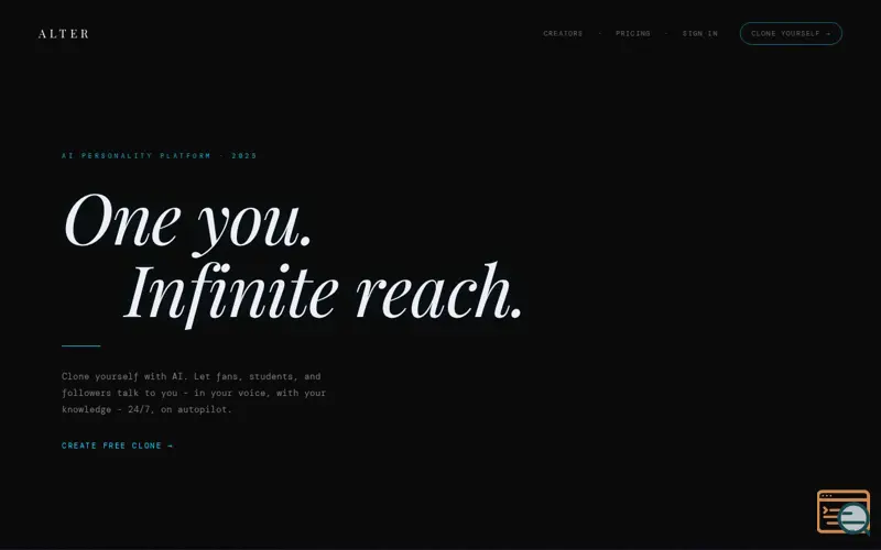 Screenshot of AlterAi