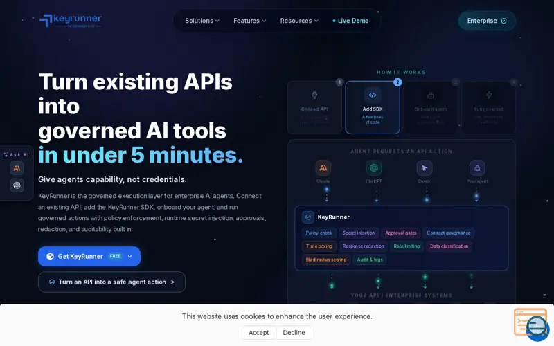 Screenshot of KeyRunner 2.0, a launch using Zoho SalesIQ
