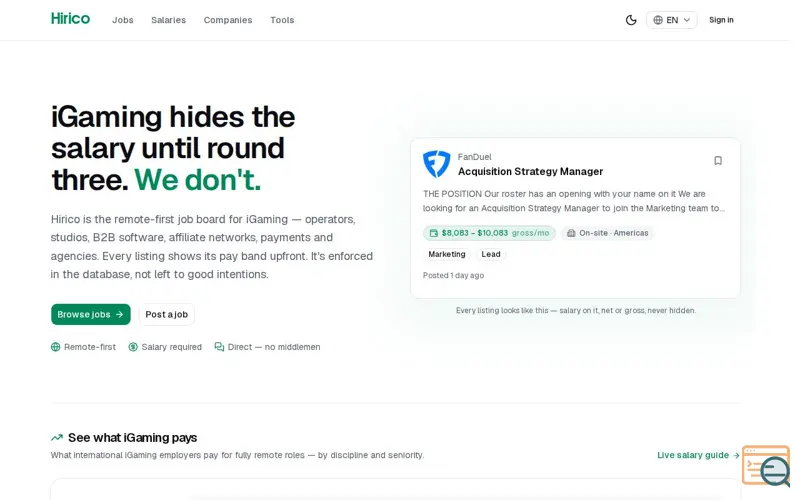 Screenshot of Hirico