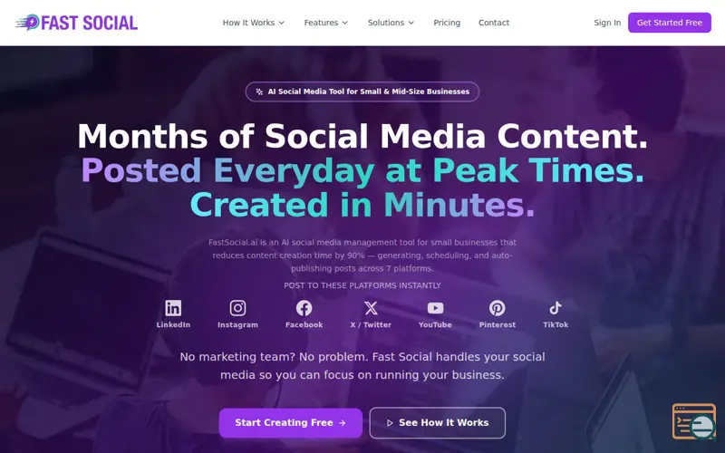 Screenshot of FastSocial.ai
