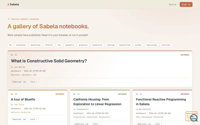Screenshot of Sabela