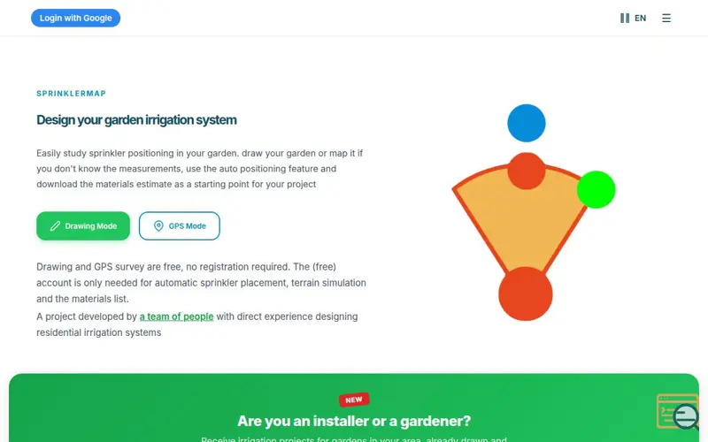 Screenshot of SprinklerMap