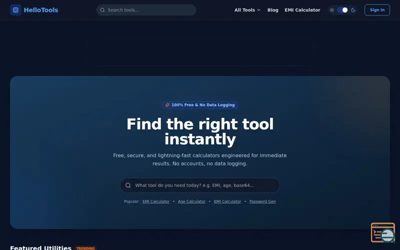 Screenshot of HelloTools