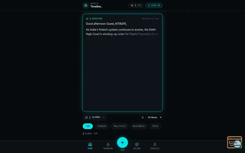 Screenshot of WorldTimeline