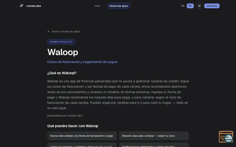 Screenshot of Waloop by Lenara Labs