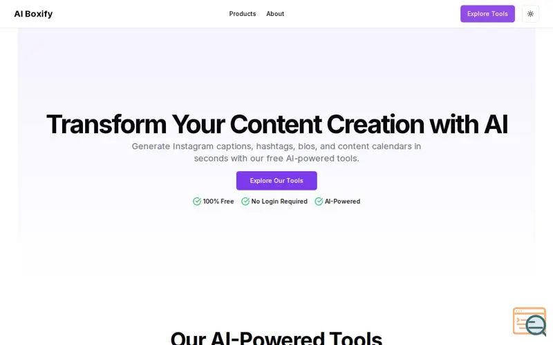 Screenshot of AiBoxify