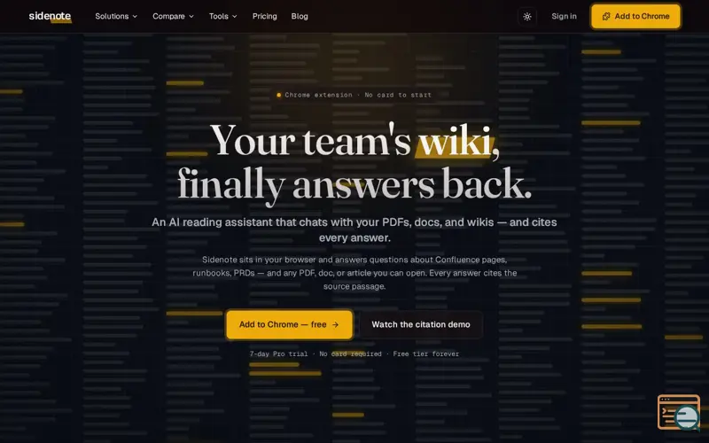 Screenshot of Sidenote