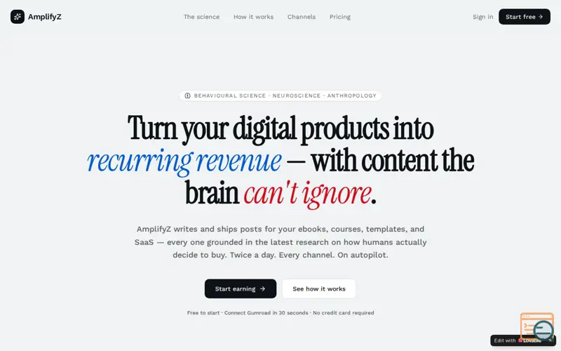 Screenshot of AmplifyZ