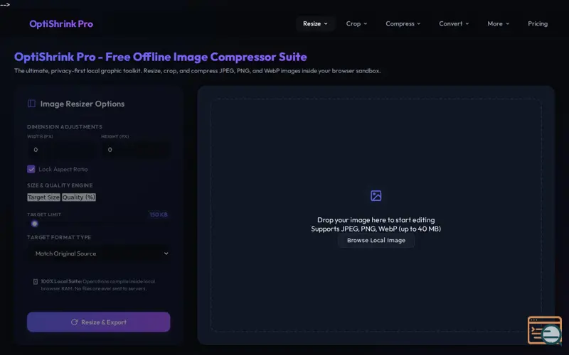 Screenshot of OptiShrink Pro