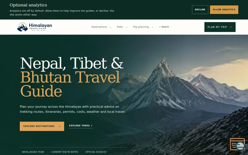 Screenshot of Himalayan Trekking & Tours