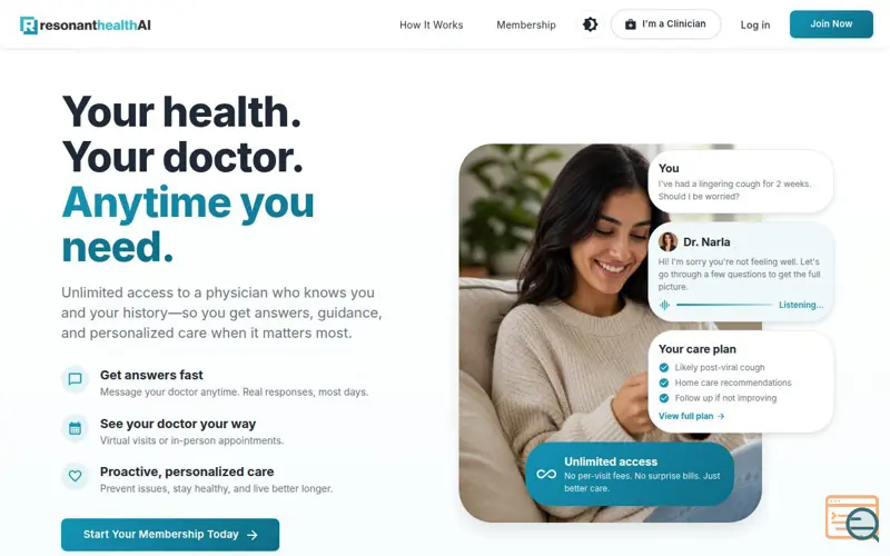 Screenshot of Instantly get a personal California doc!