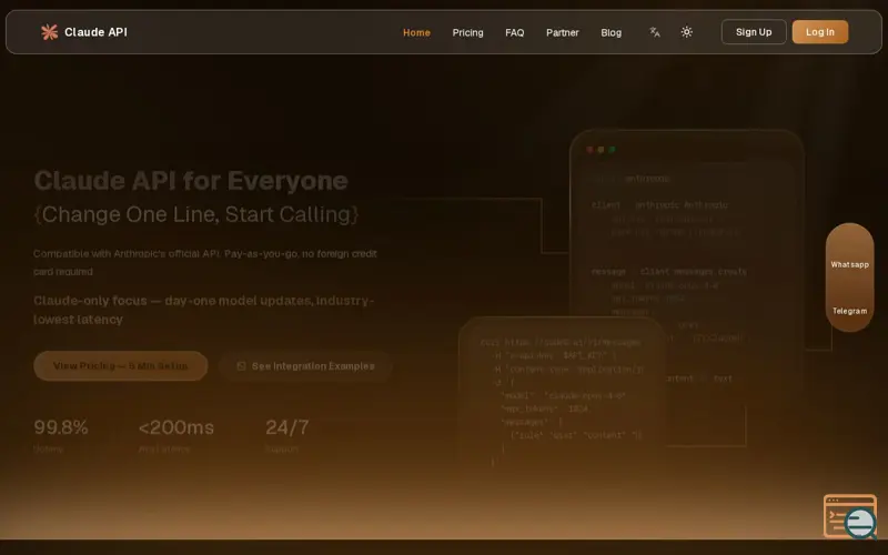 Screenshot of Claude API