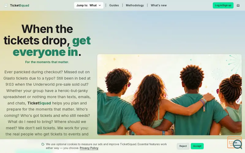 Screenshot of TicketSquad
