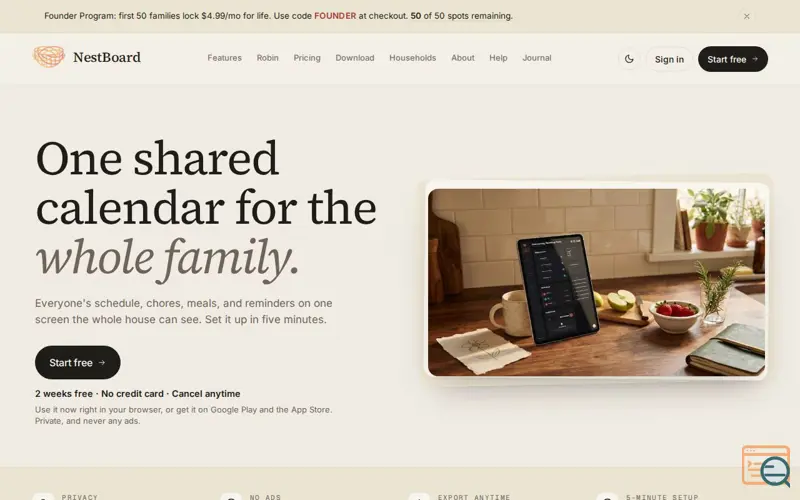 Screenshot of NestBoard