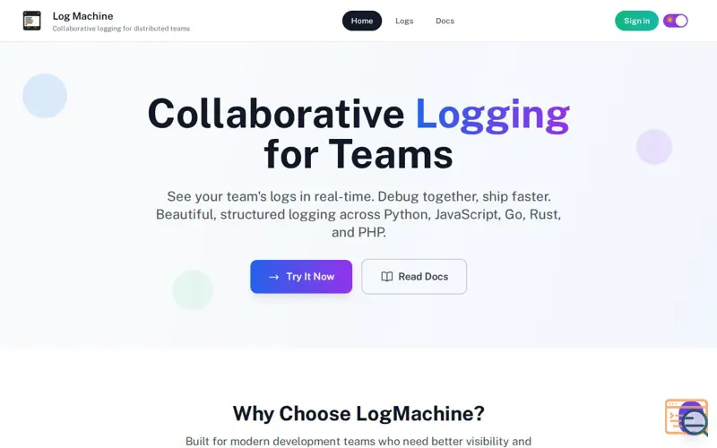 Screenshot of Log Machine