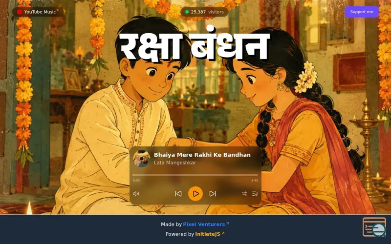 Screenshot of Raksha Bandhan Songs — Free Rakhi Music Player, a launch using Bondin