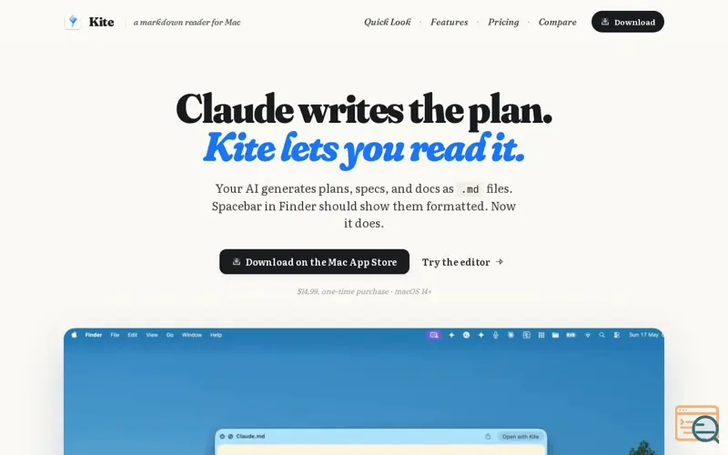 Screenshot of Kitemarkdown