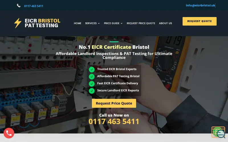 Screenshot of EICR Bristol
