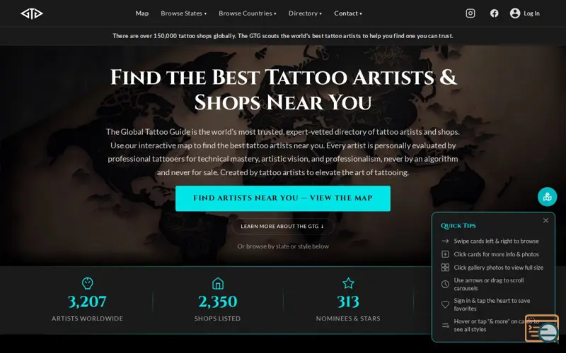 Screenshot of Global Tattoo Guide
