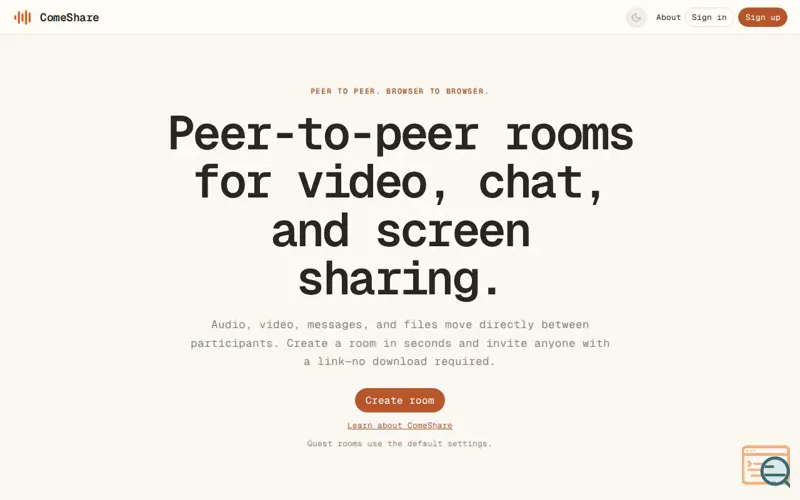 Screenshot of ComeShare
