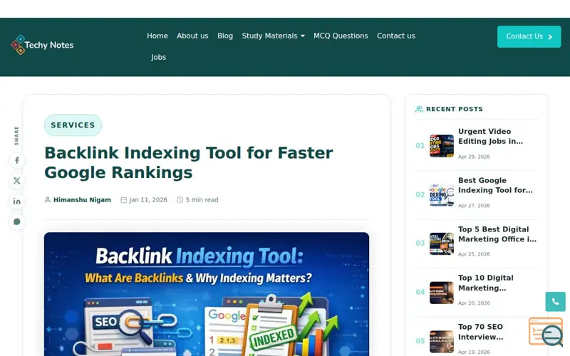 Screenshot of TechyNotes