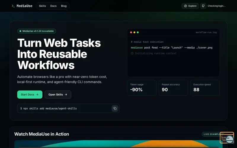 Screenshot of MediaUse