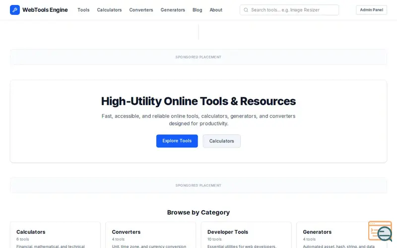 Screenshot of WebTools