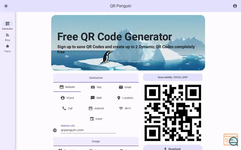 Screenshot of QR Penguin