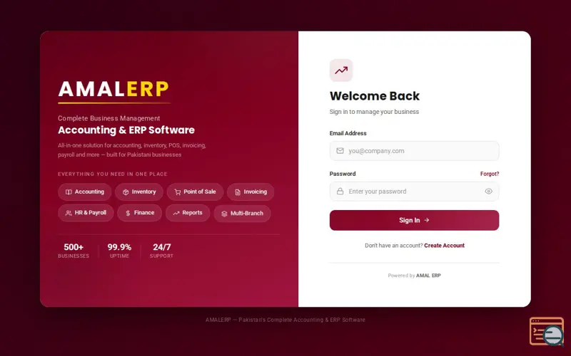 Screenshot of AmalERP