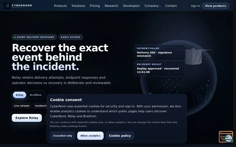 Screenshot of CyberNord Relay