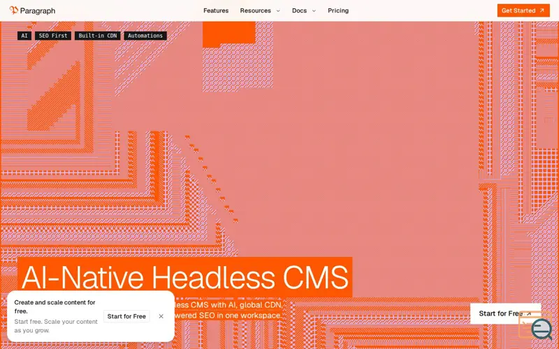 Screenshot of Paragraph CMS