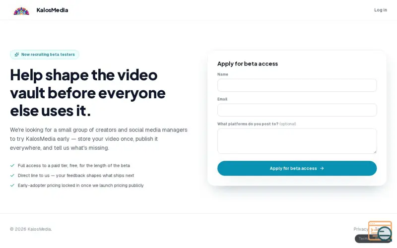 Screenshot of KalosMedia