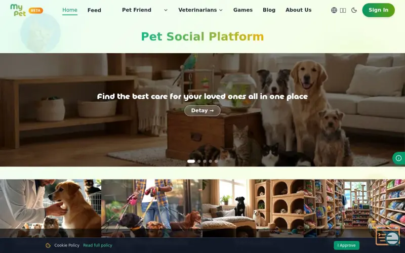 Screenshot of mypet.my, a launch using Zoho