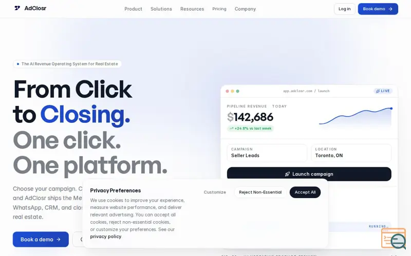 Screenshot of AdClosr